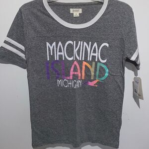 Exist Women's Multicolor Mackinac Island Michigan Short Sleeve T-Shirt Small NWT